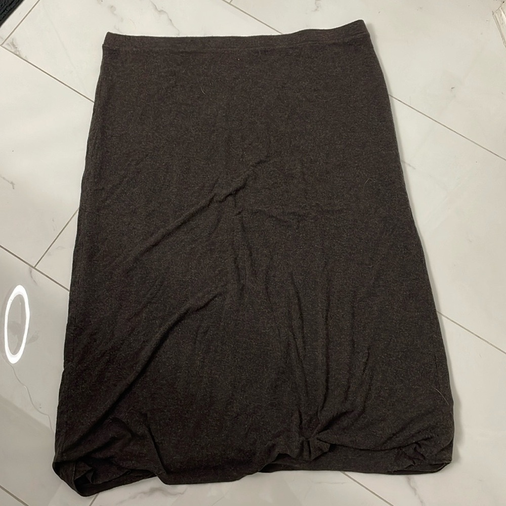 Eileen Fisher jersey midi skirt size XL soft brown - Picture 2 of 6